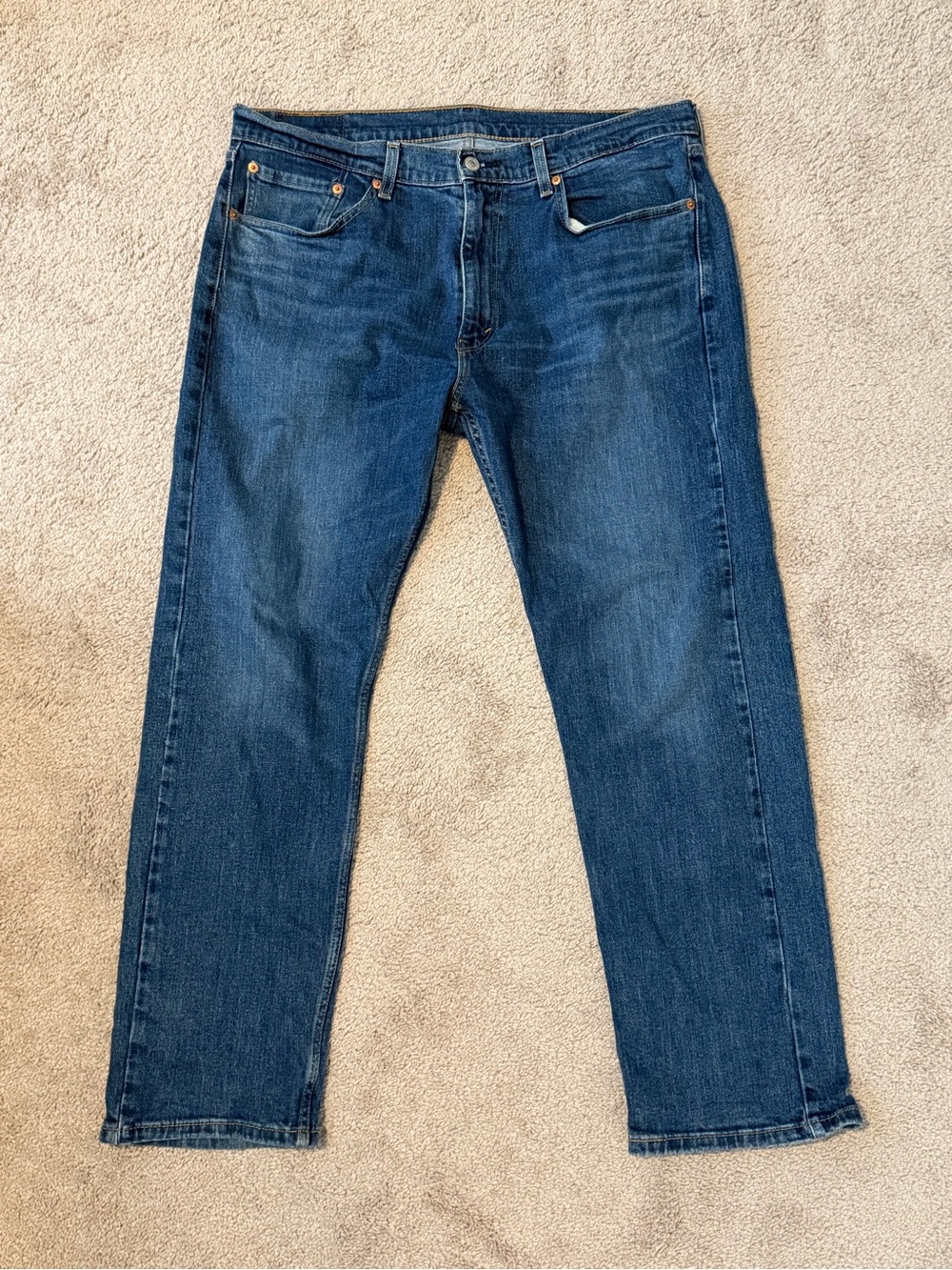 505 Levi Men's Blue Regular Straight-Leg Jeans
